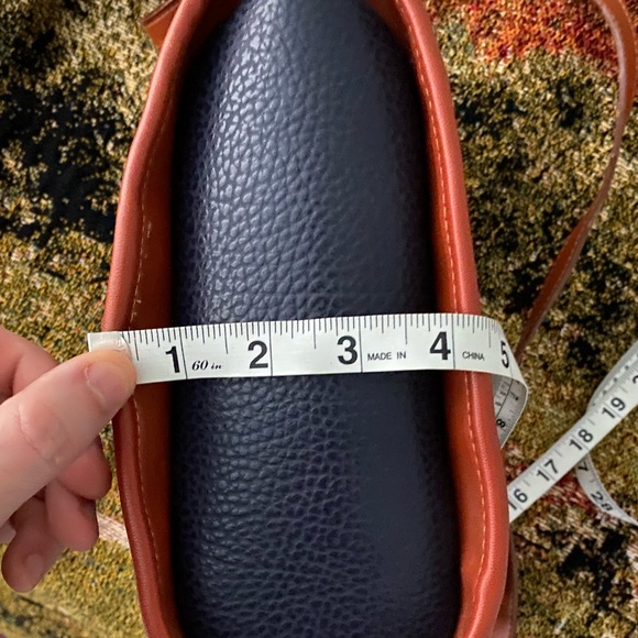 Pebble navy blue and brown crossbody bucket bag/purse - Picture 8 of 9